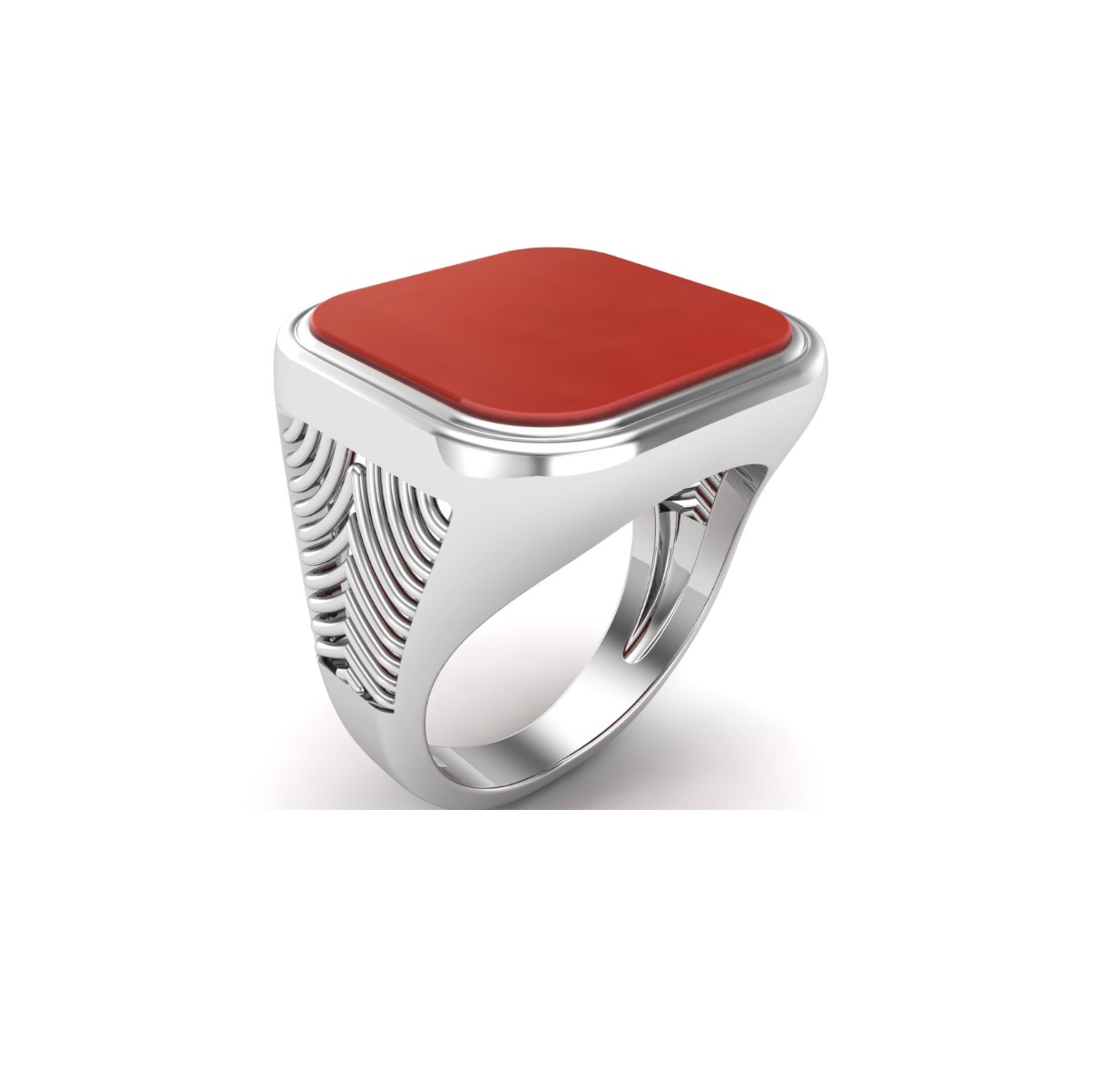 Bague cornaline argent Portland chevalière